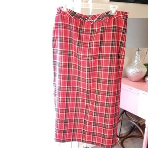 Vintage plaid midi skirt